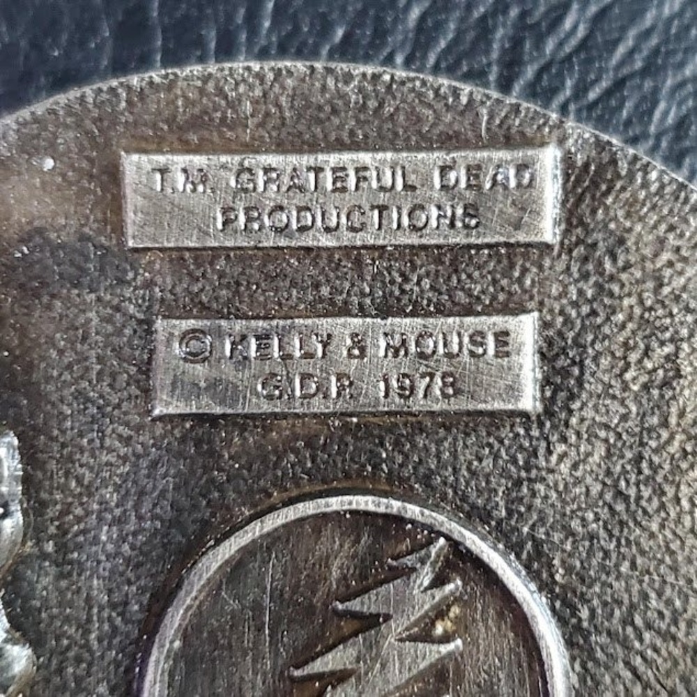 Grateful Dead Vintage 1978 Bertha Skull Roses Belt Buckle Kelly & Mouse L-200 - Picture 6 of 8